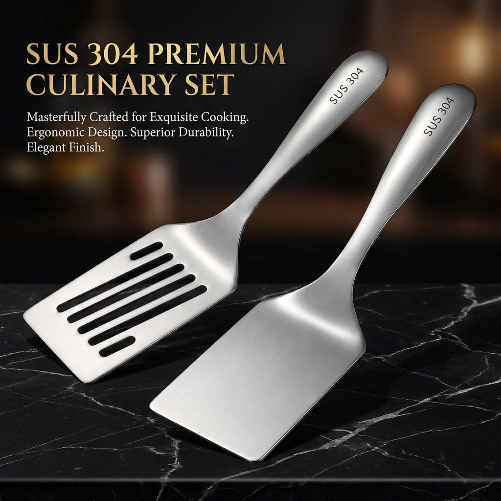 304 stainless steel Japanese-style sandblasted short-handled steak spatula