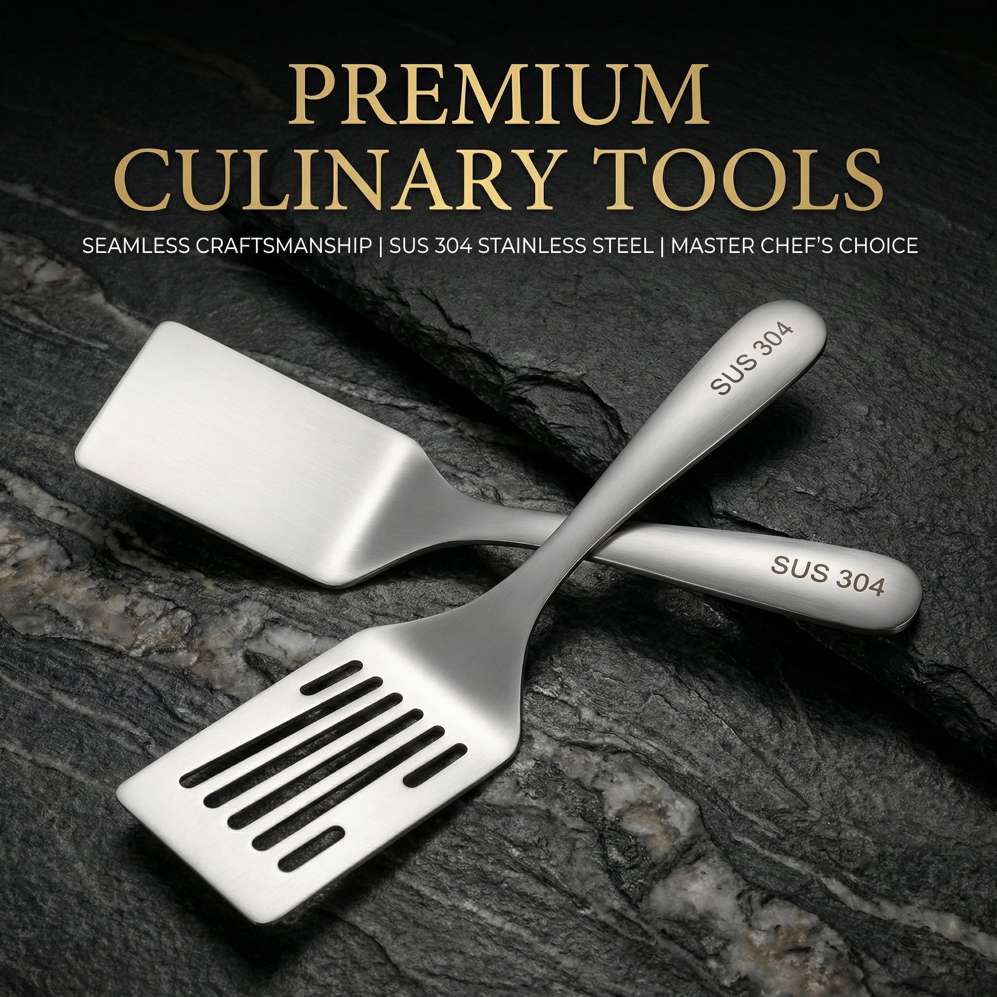 304 stainless steel Japanese-style sandblasted short-handled steak spatula